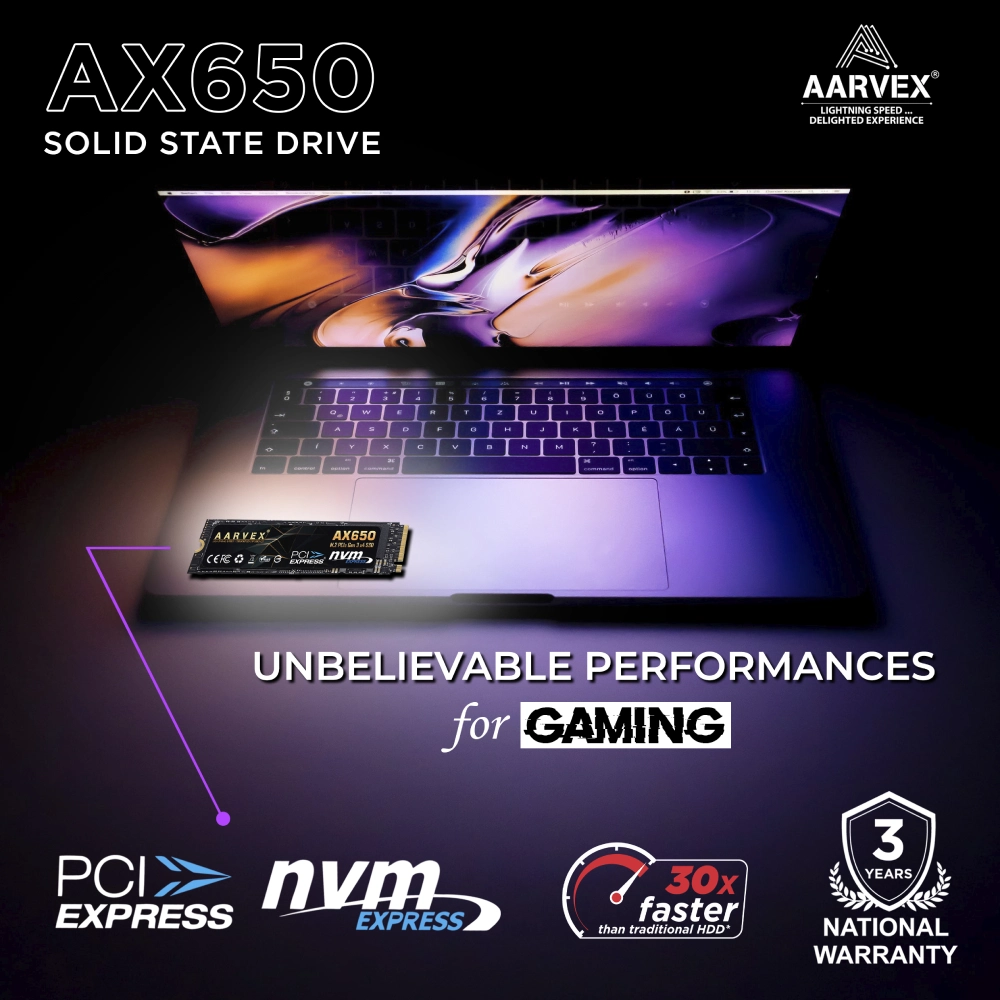 Aarvex Internal SSD 1TB NVMe 2280 (AX650) view 5